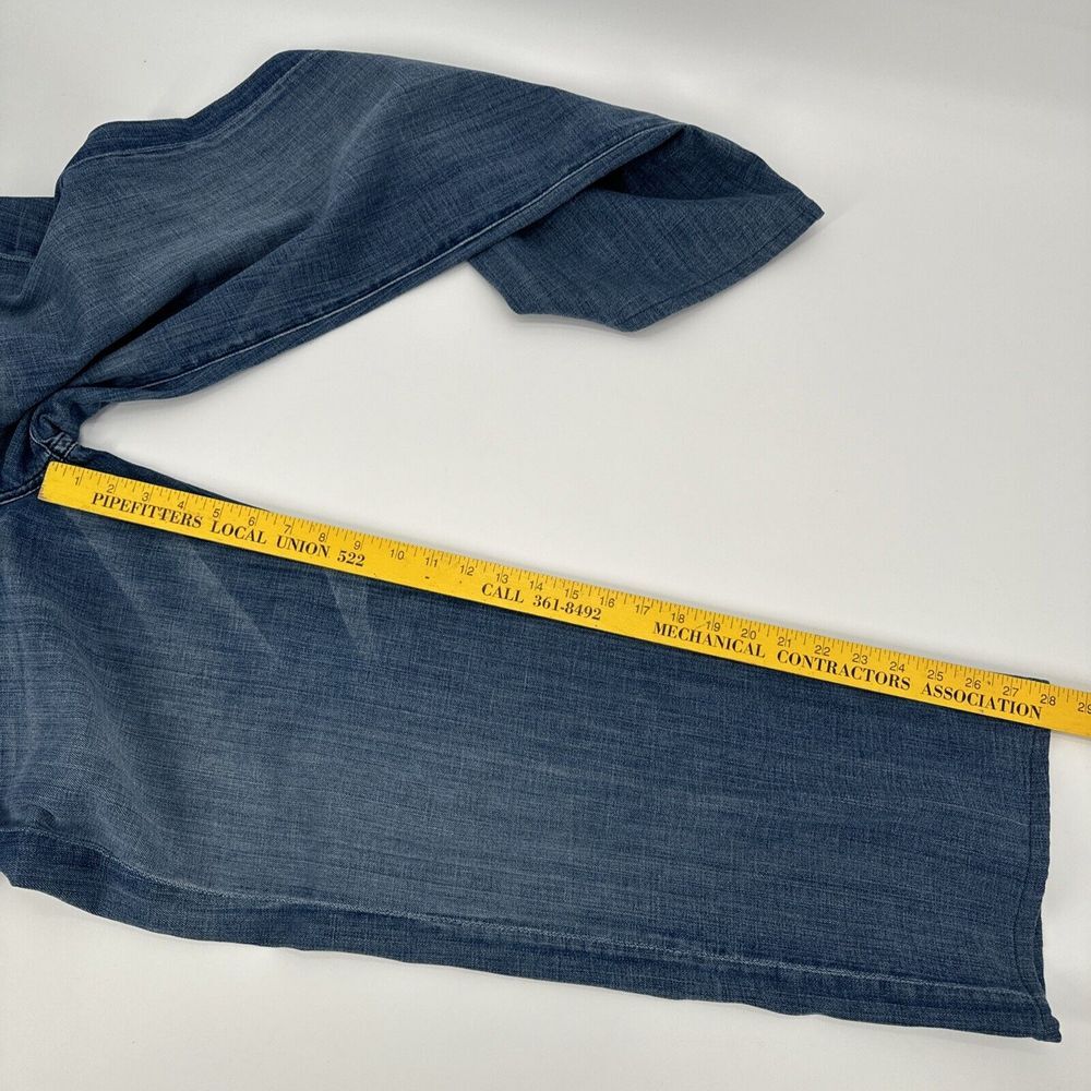 7 For All Mankind Relaxed Zip Fly Straight Leg Size 34 Blue Jeans Mens - Picture 9 of 12